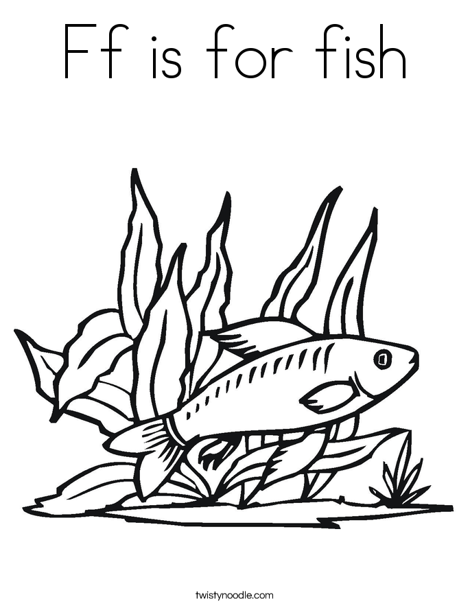 Ff is for fish Coloring Page