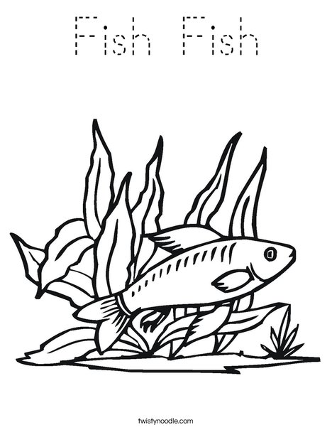 Fish in Seaweed Coloring Page