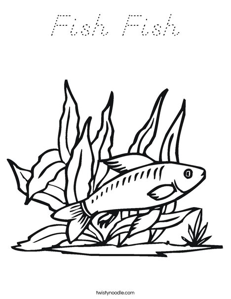Fish in Seaweed Coloring Page