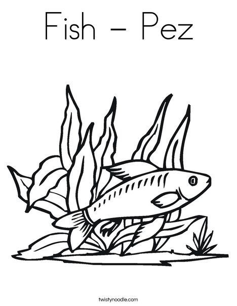 Fish in Seaweed Coloring Page