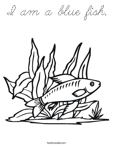 Fish in Seaweed Coloring Page