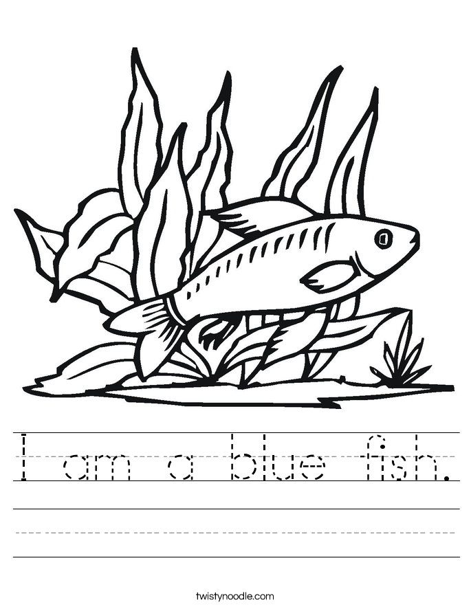 I am a blue fish. Worksheet