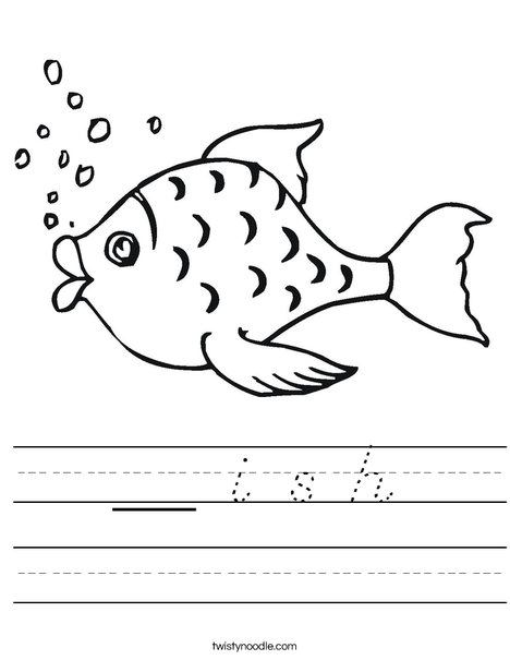 Fish with Bubbles Worksheet