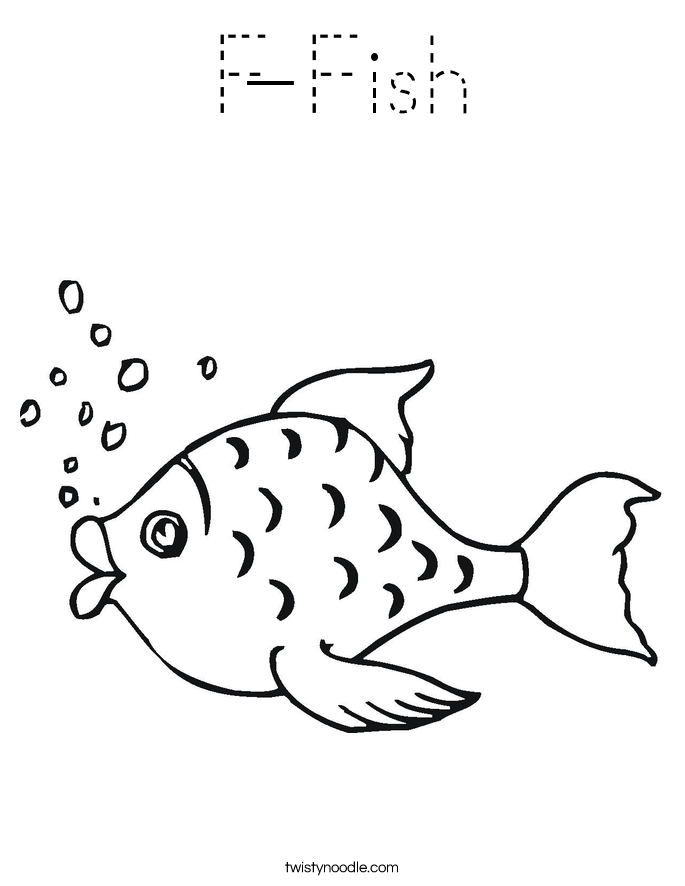 F-Fish Coloring Page