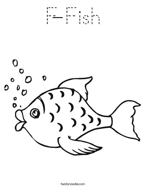 Fish with Bubbles Coloring Page
