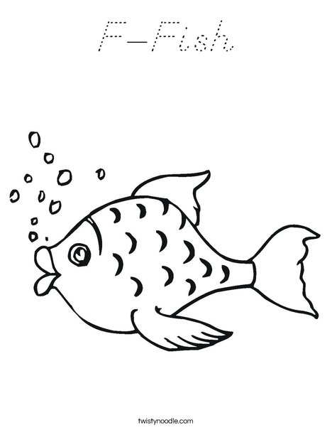 Fish with Bubbles Coloring Page