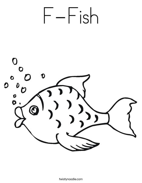 Fish with Bubbles Coloring Page