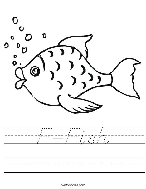 Fish with Bubbles Worksheet