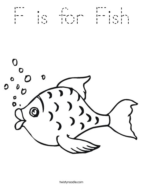 Fish with Bubbles Coloring Page