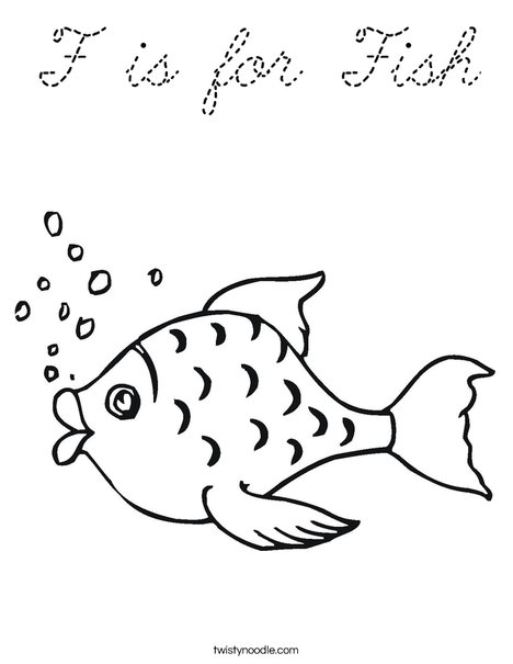 Fish with Bubbles Coloring Page