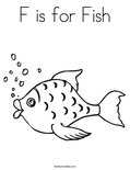 F is for Fish Coloring Page