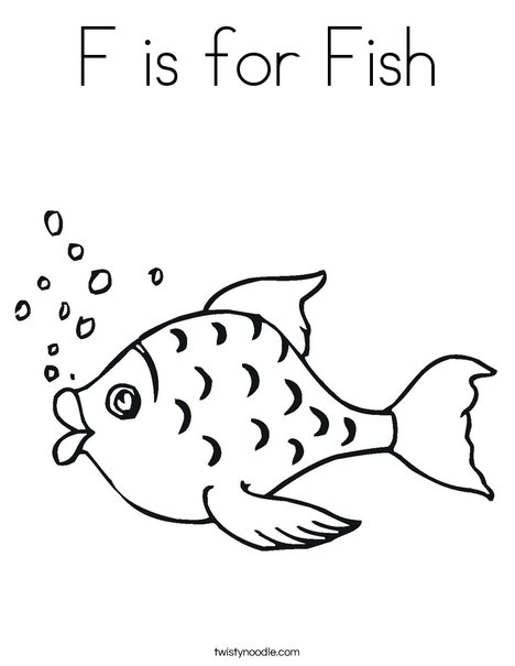 Fish with Bubbles Coloring Page