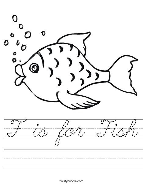 Fish with Bubbles Worksheet
