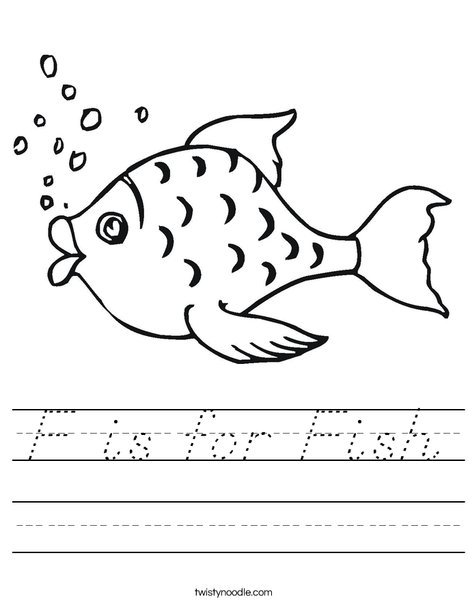 Fish with Bubbles Worksheet