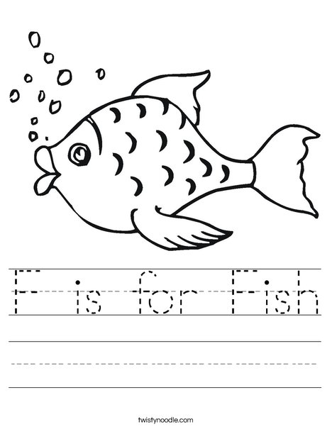 Fish with Bubbles Worksheet