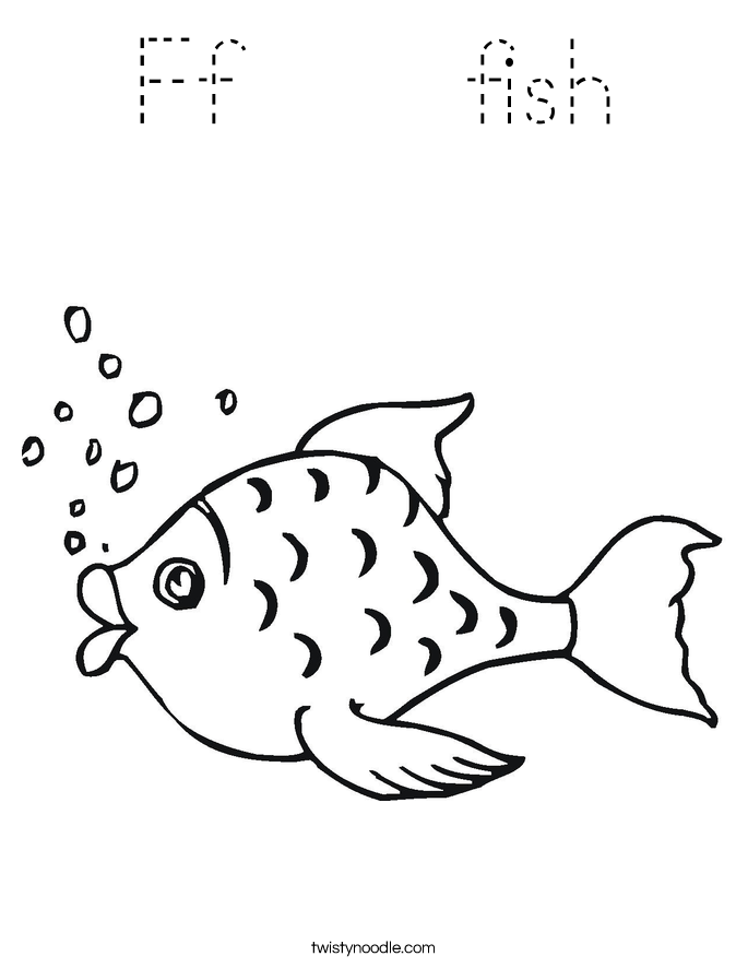 Ff    fish Coloring Page