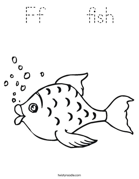 Fish with Bubbles Coloring Page