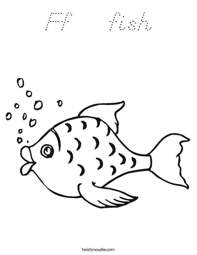 Ff    fish Coloring Page