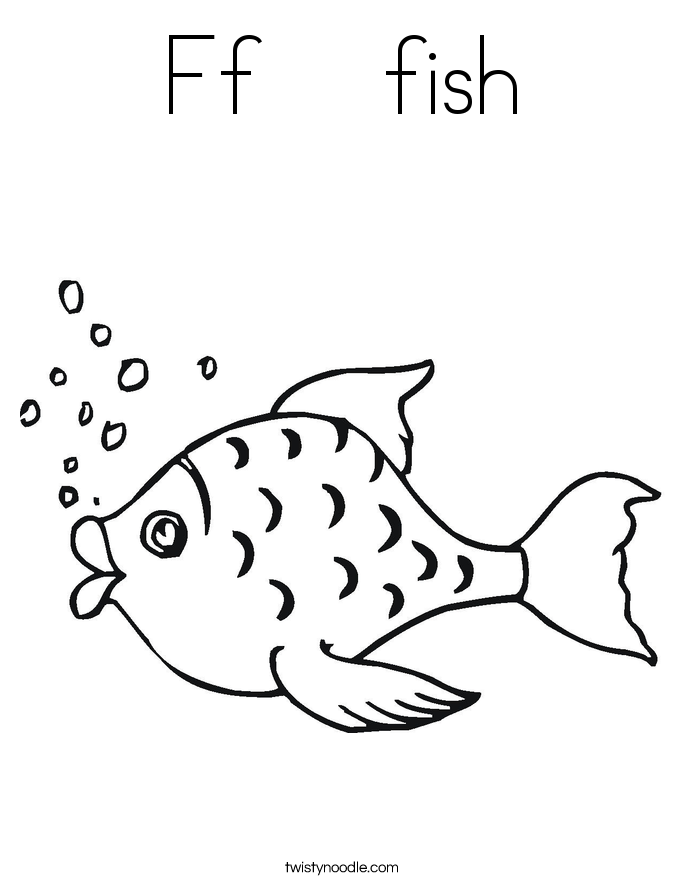 Ff    fish Coloring Page