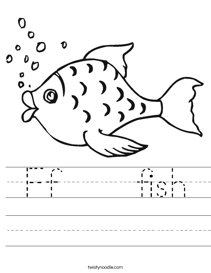 Ff    fish Worksheet