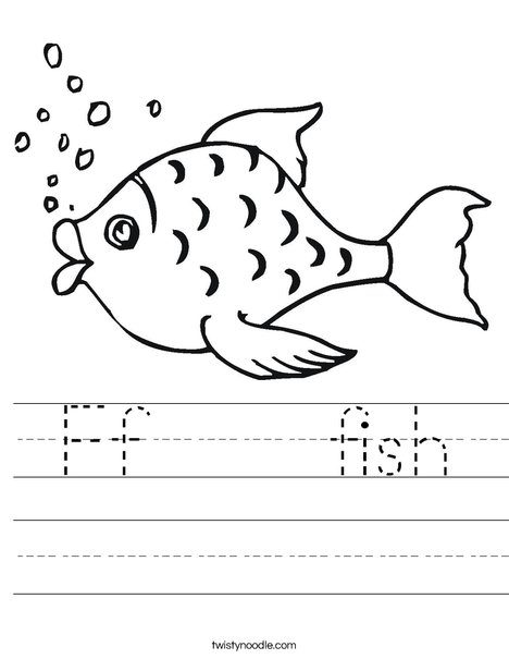 Fish with Bubbles Worksheet