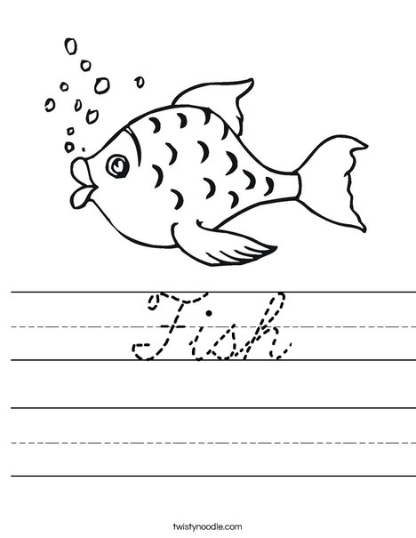 Fish with Bubbles Worksheet