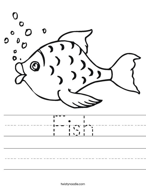 Fish with Bubbles Worksheet