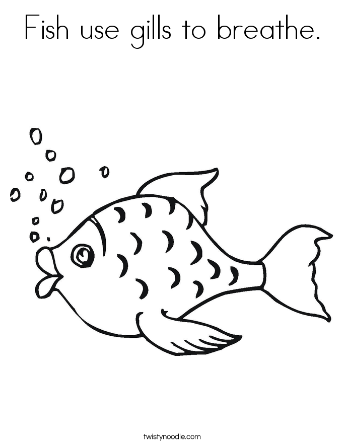 Fish use gills to breathe. Coloring Page