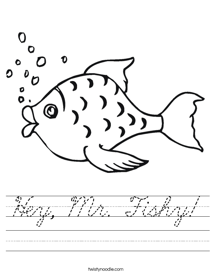 Hey, Mr. Fishy! Worksheet