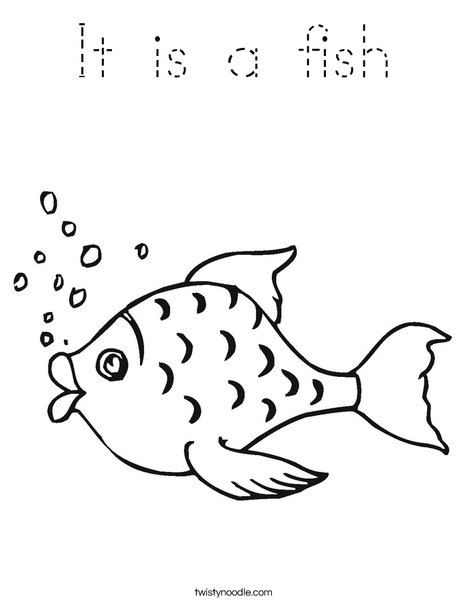 Fish with Bubbles Coloring Page