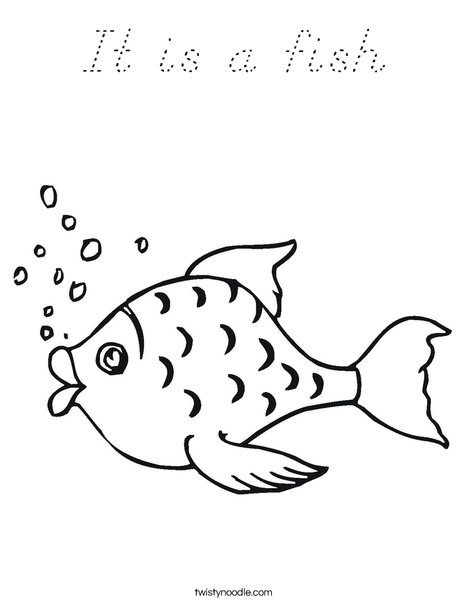 Fish with Bubbles Coloring Page