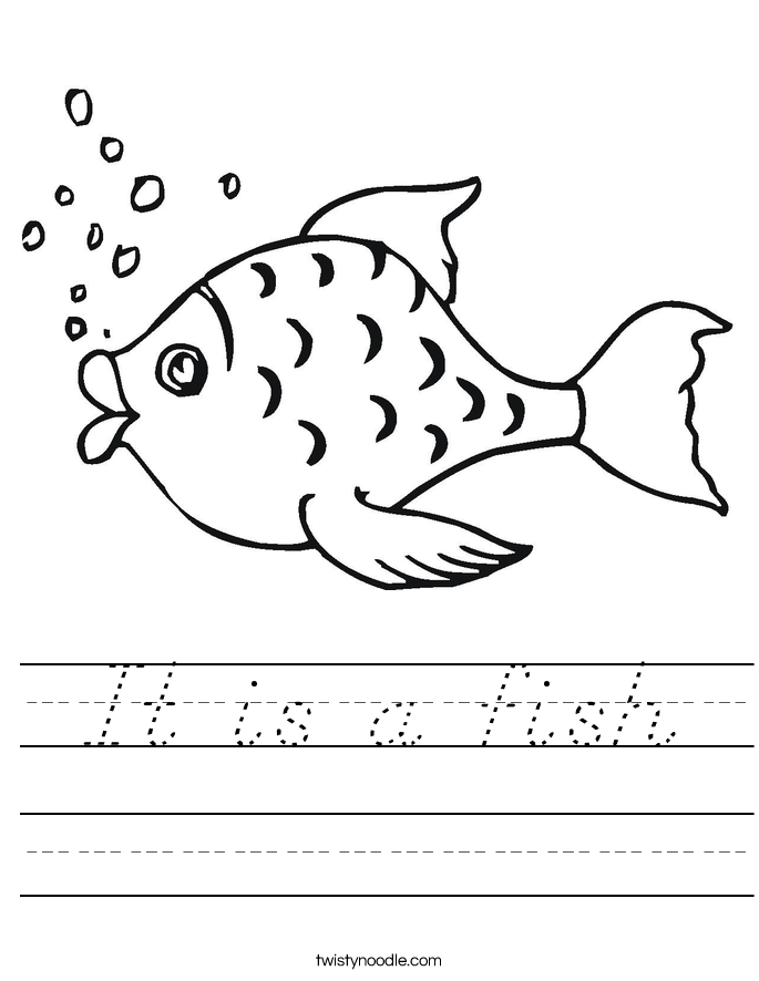 It is a fish Worksheet D #39 Nealian Twisty Noodle It is a fish Worksheet D #39 Nealian Twisty Noodle