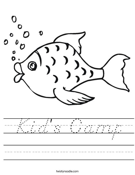 Fish with Bubbles Worksheet