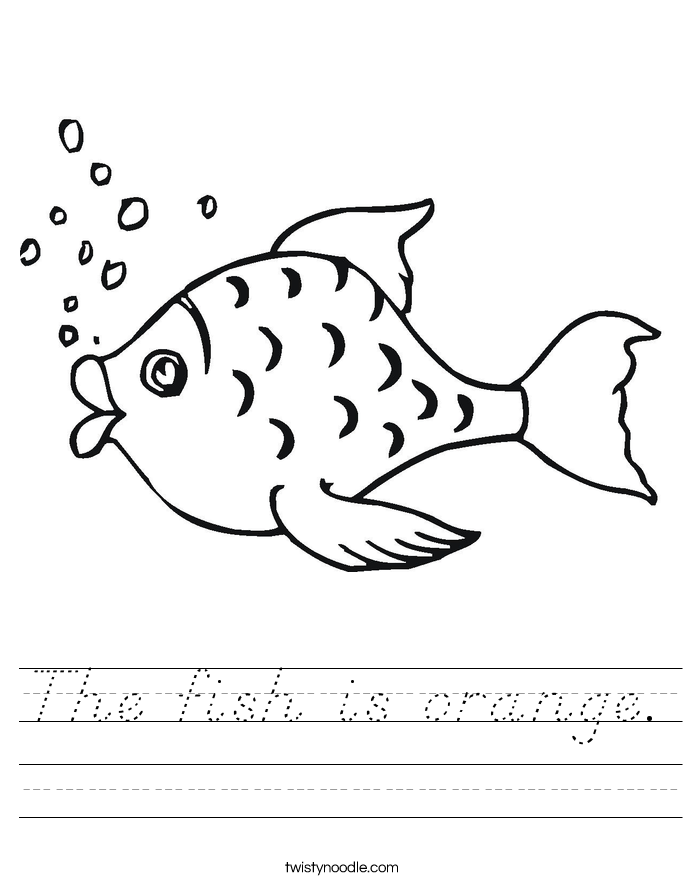 The fish is orange. Worksheet