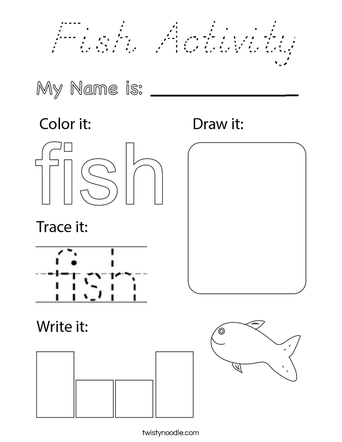 Fish Activity Coloring Page