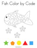 Fish Color by Code Coloring Page