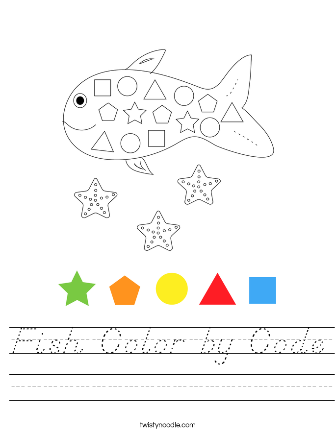 Fish Color by Code Worksheet
