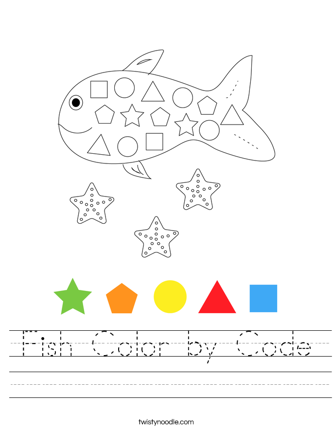 Fish Color by Code Worksheet