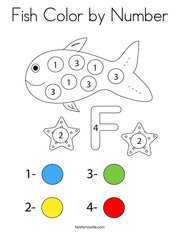 Fish Color by Number Coloring Page
