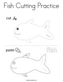 Fish Cutting Practice Coloring Page