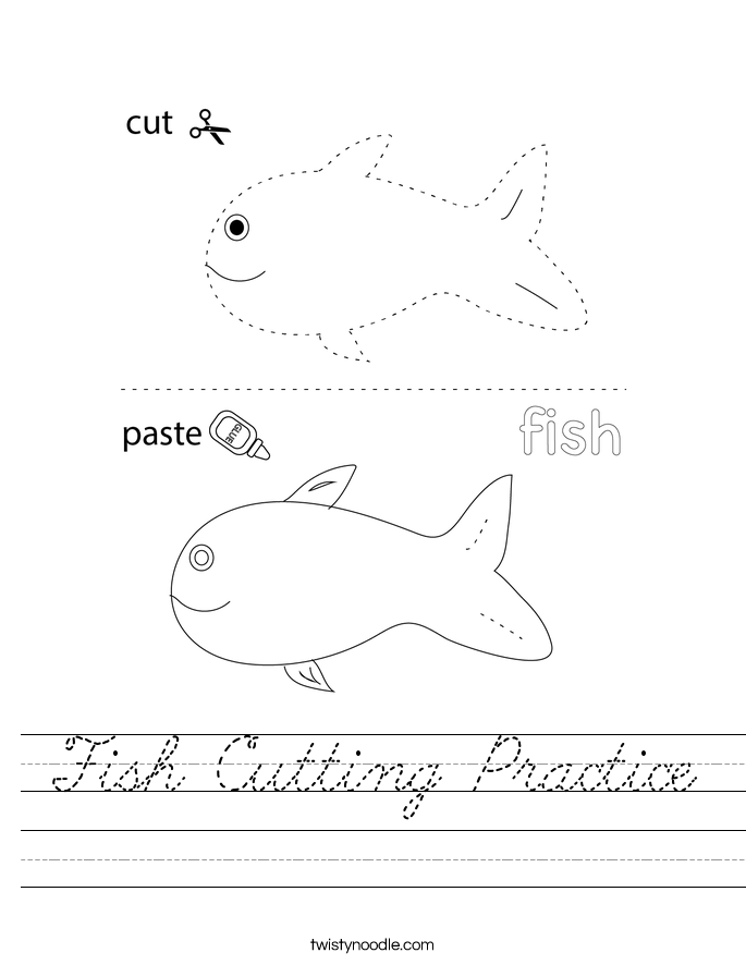Fish Cutting Practice Worksheet