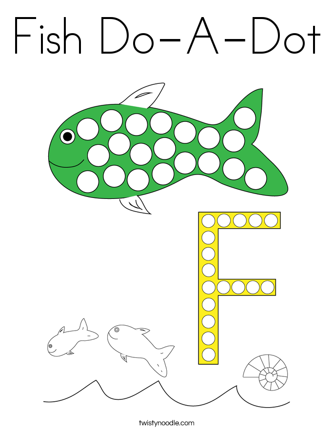 Fish Do-A-Dot Coloring Page