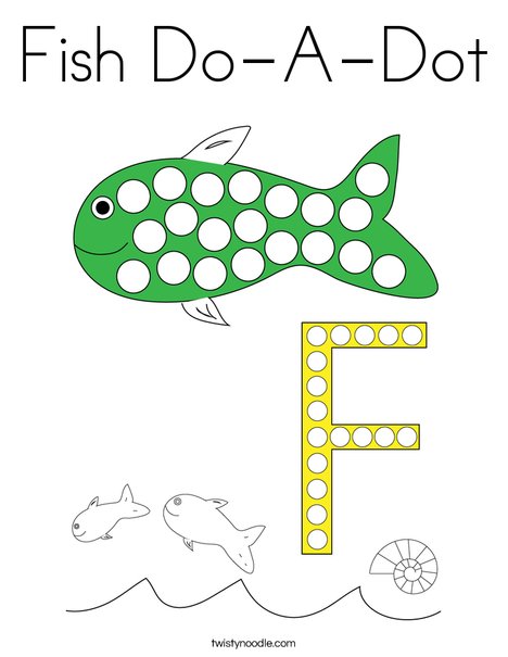 Fish Do-A-Dot Coloring Page