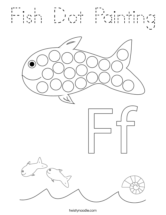 Fish Dot Painting Coloring Page