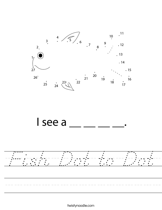 Fish Dot to Dot Worksheet