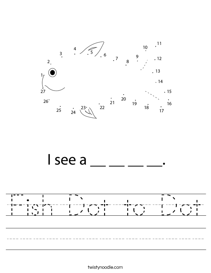 Fish Dot to Dot Worksheet
