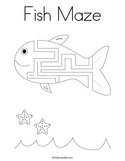 Fish Maze Coloring Page