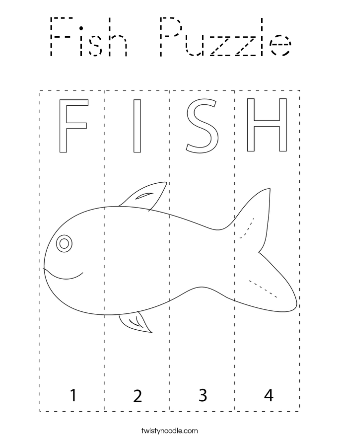 Fish Puzzle Coloring Page