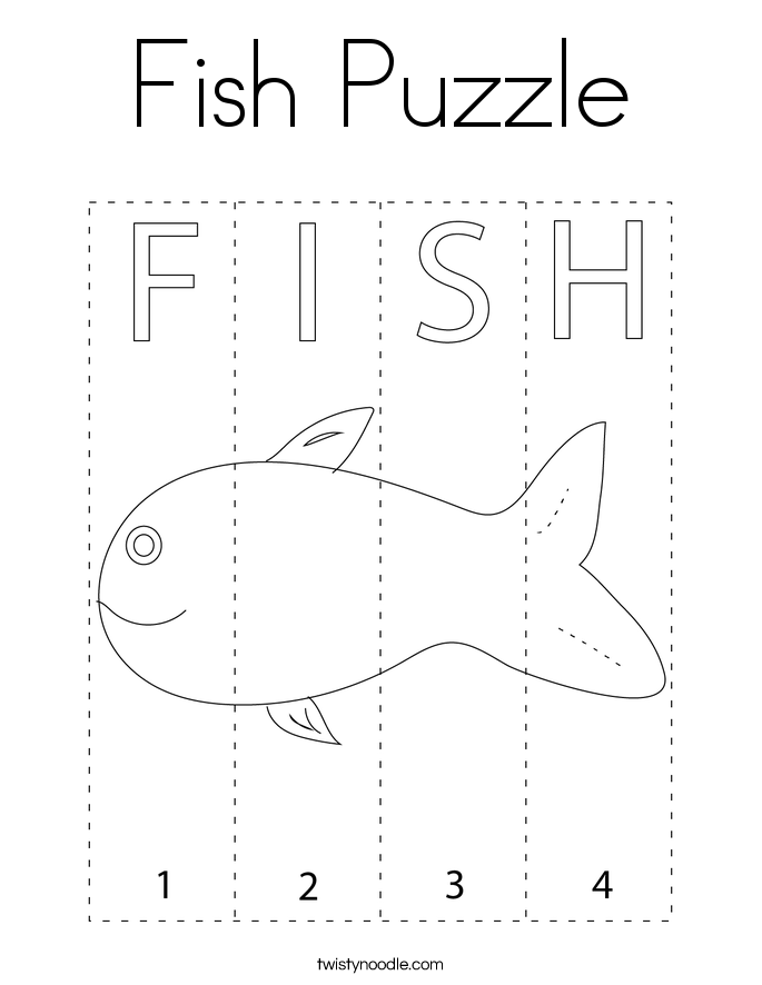 Fish Puzzle Coloring Page
