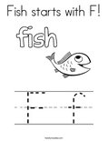 Fish starts with F! Coloring Page